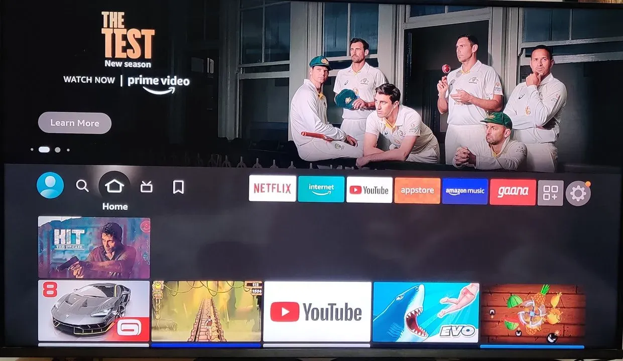 Image showing home page of Fire TV device